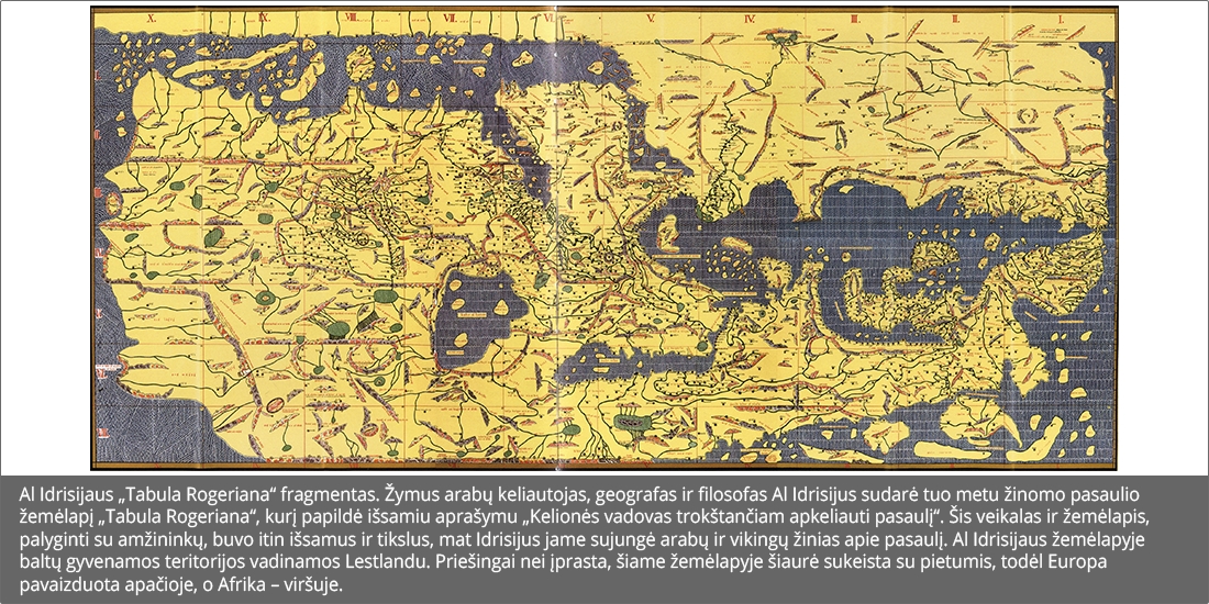 Al Idrisijaus „Tabula Rogeriana“ fragmentas